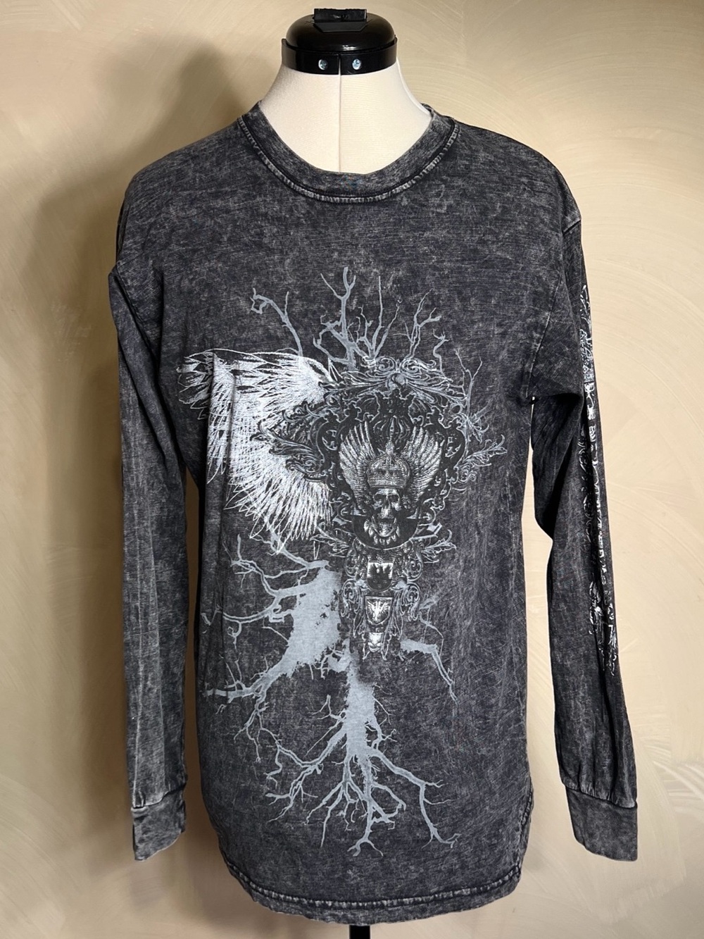 Brisco Brands Mens 100% Cotton L/S Graphic Shirt Streetwear Grunge Gothic|Size:M